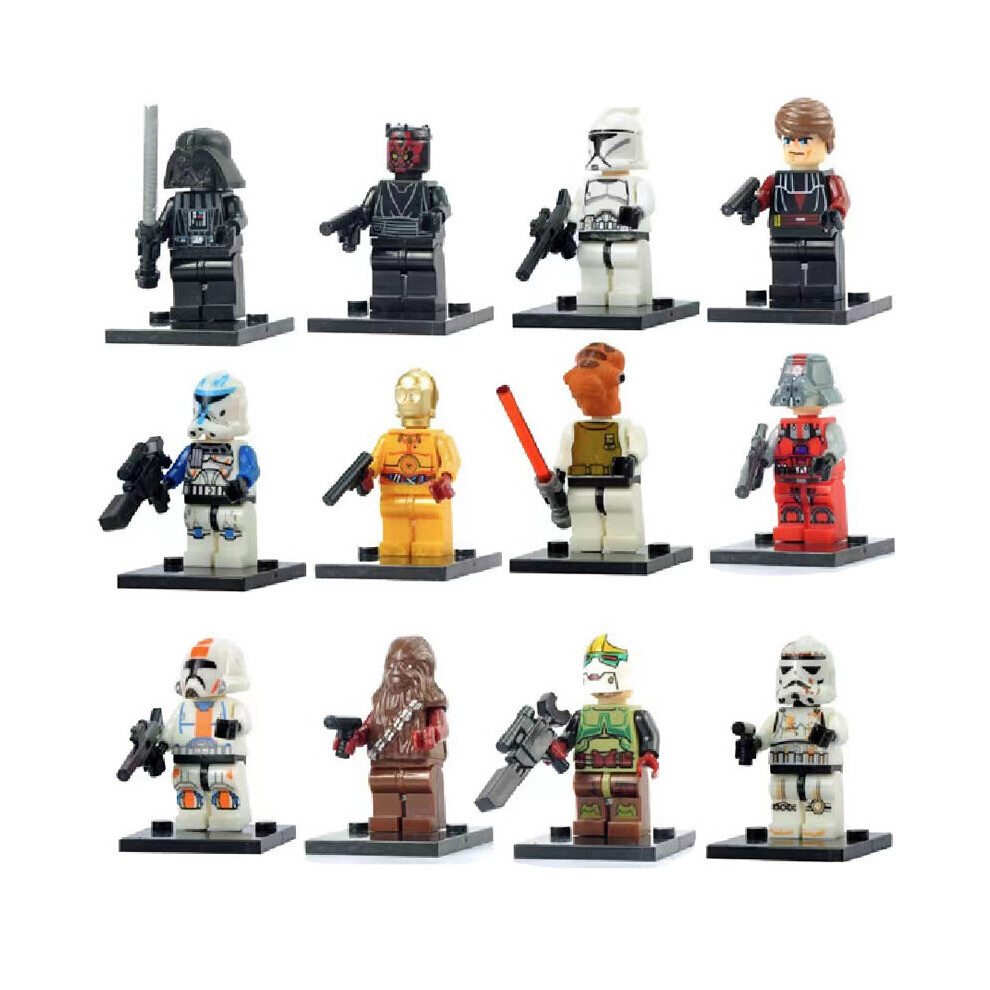 12pcs sci-fi Star Wars small particle patchwork building block figurine