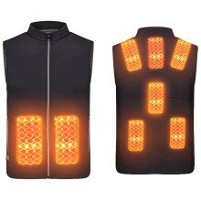(M) Heated Vest Electric Polar Fleece Lightweight Vest With 8 Heating Zones For Unisex
