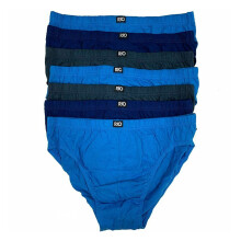 (XL) Rio 7 Pack Bulk Mens Cotton Plain Hipster Briefs Undies Underwear Blue Grey 64K Pack 64 MXL47W