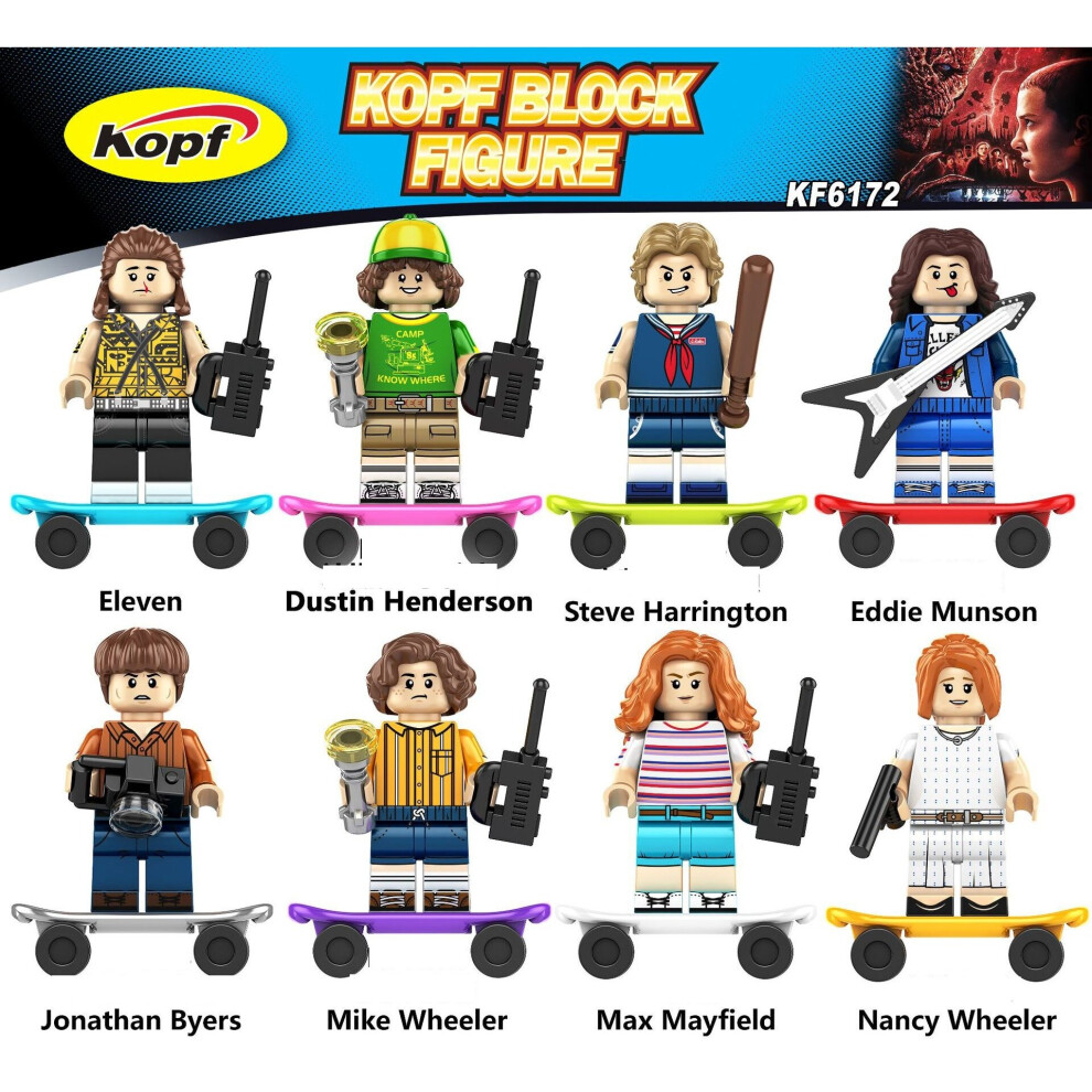 8PCS Stranger Things Minifigures Toys Fit Lego Building Blocks Kids Toys Christmas Birthday Gifts