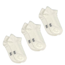 (13-3 (8-10 Years Old)) Rio 3 Pack Kids Trainer Cotton Rich School Boys Girls Socks White R79183 Low Cut
