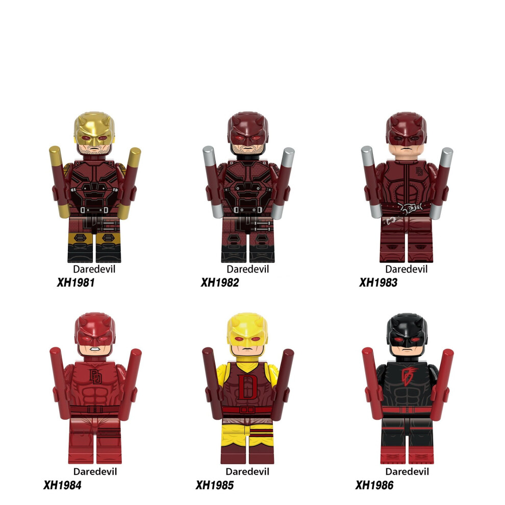 6PCS Superhero Daredevil Minifigures Toys Fit Lego Building Blocks Kids Toys Christmas Birthday Gifts