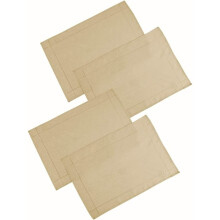 (Latte) Set Of 4 Polyester Placemats Dining Table Mats