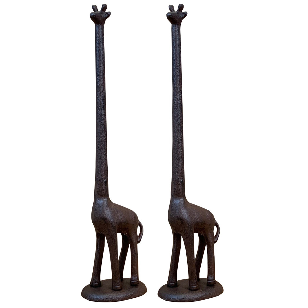 Giraffe Loo Roll Holder in Cast Iron (Set of 2)