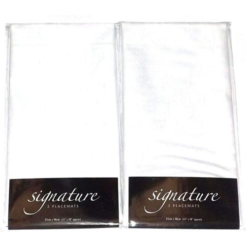 Gr8 Home (White) Set Of 4 Polyester Placemats Dining Table Mats 1