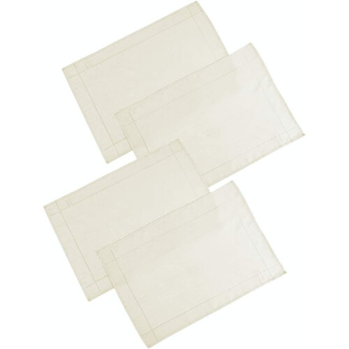 Gr8 Home (Cream) Set Of 4 Polyester Placemats Dining Table Mats