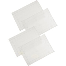 (White) Set Of 4 Polyester Placemats Dining Table Mats