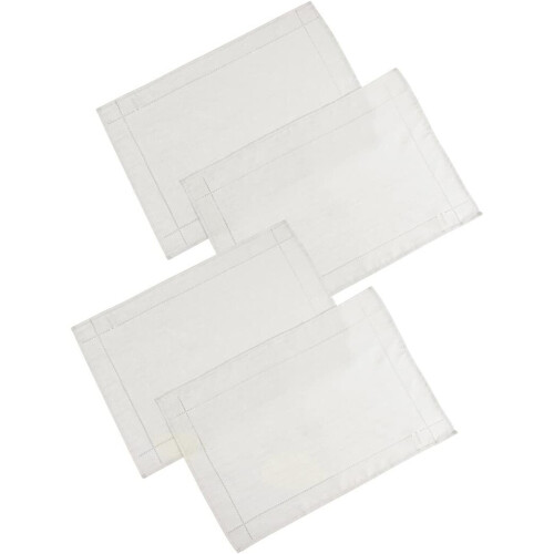 Gr8 Home (White) Set Of 4 Polyester Placemats Dining Table Mats
