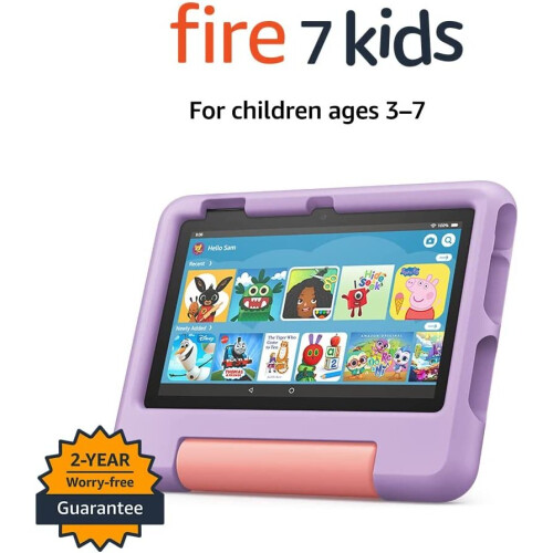 Amazon AMAZON Fire 7 Kids Tablet (2022) - 16 GB, Purple 1