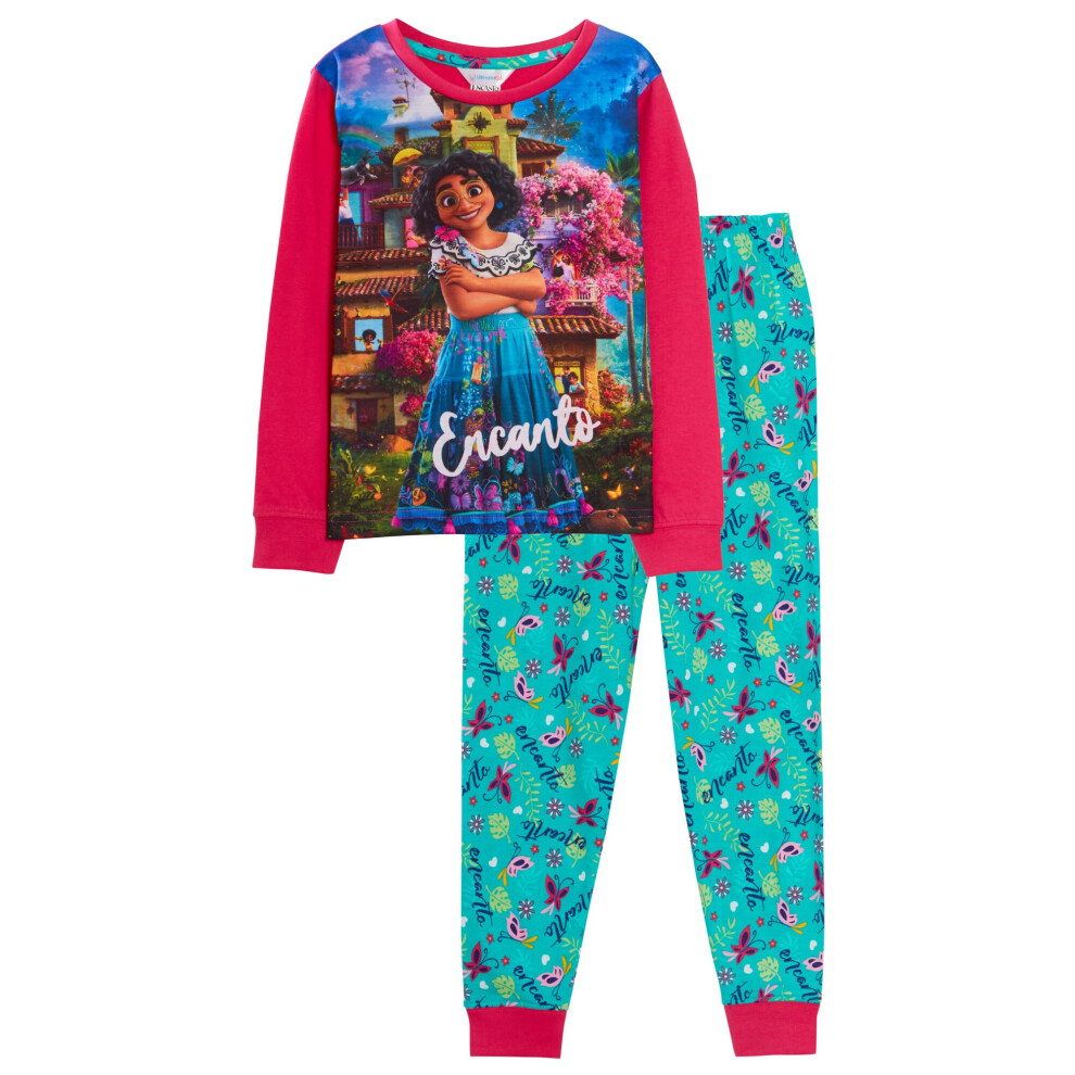 (3-4 Years) Girls Disney Encanto Pyjamas For Kids Full Length Mirabel Pjs Set Nightwear Size