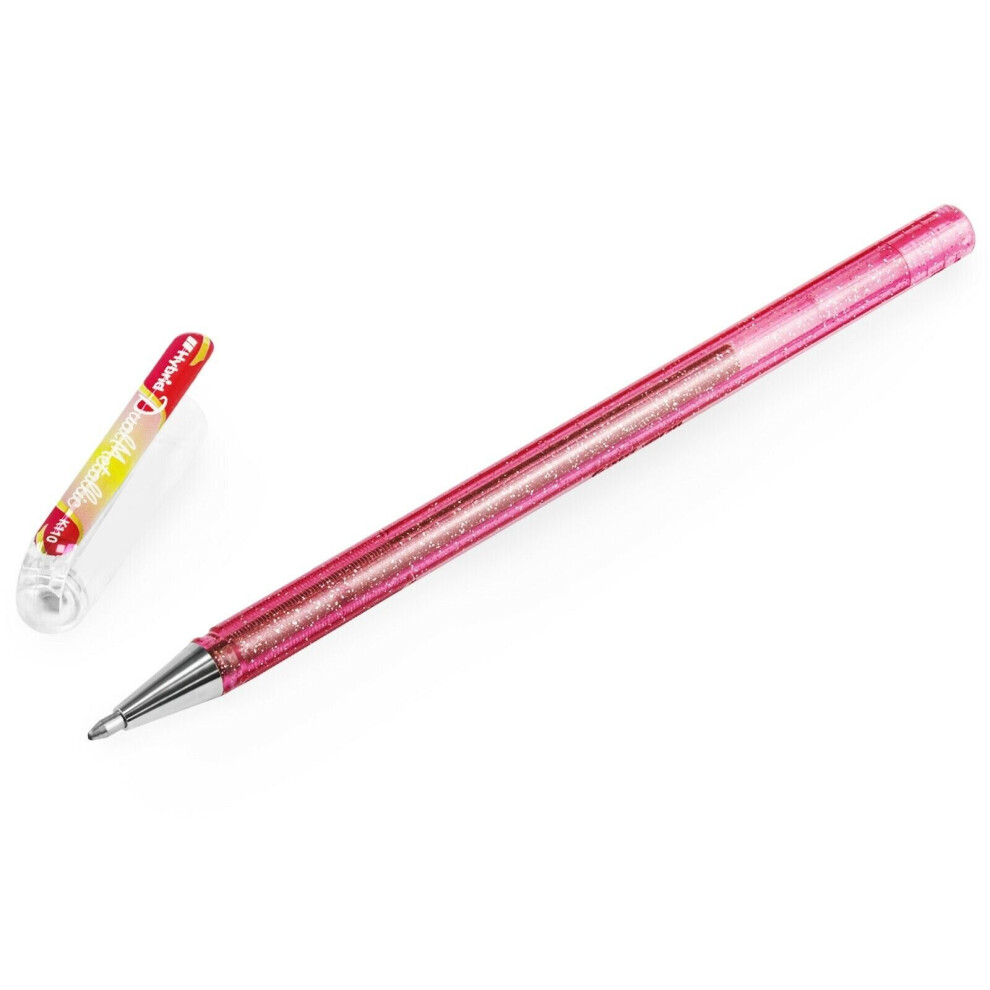 Pentel Hybrid - Dual Metallic - Liquid Gel Rollerball Pen - K110 - Light Pink/ Metallic Green and Gold - Single