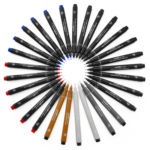 Uni-Ball Uni Pin Fineliner Drawing Pen - 0.1mm Nib - Light Grey Ink - Single 2