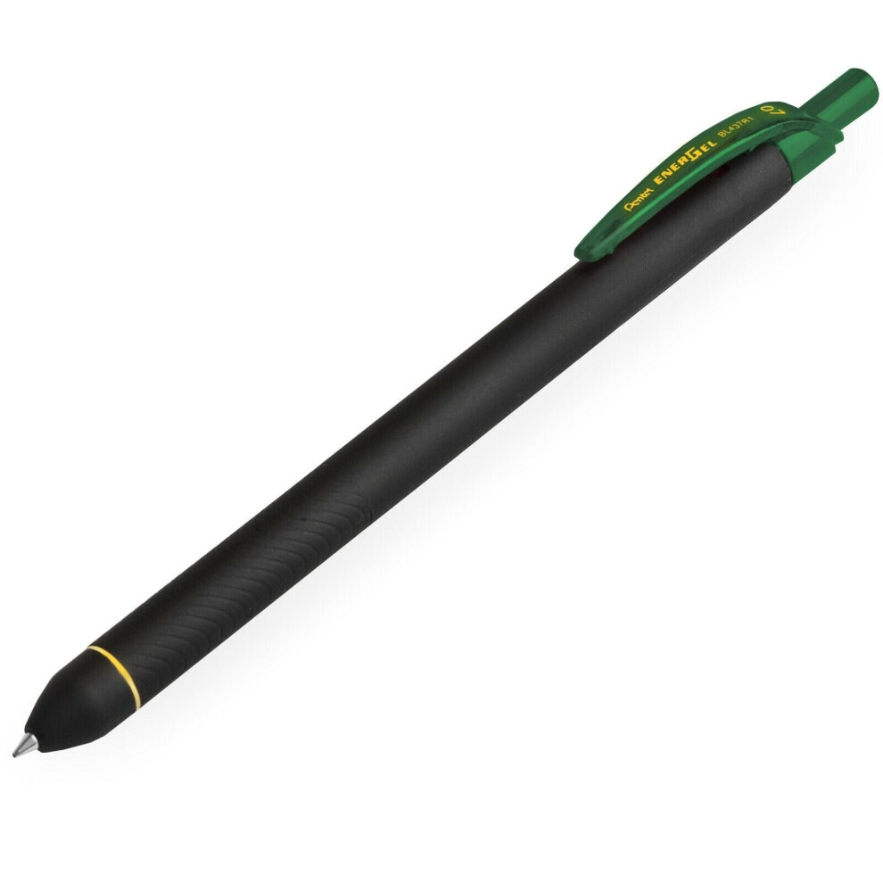 Pentel Energel Bl437r1 Retractable Gel Ink Rollerball Pen - 0.7Mm Nib - Single Green