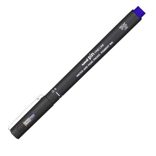 Uni-Ball Uni Pin Fineliner Drawing Pen - 0.4mm Nib - Blue Ink - Single