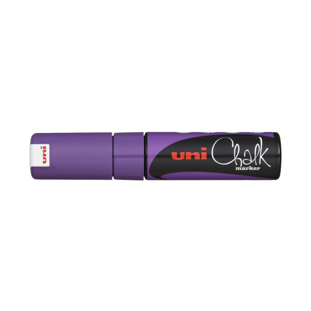 Uni-Ball PWE-8K Liquid Chalk Marker Pen - 8mm Chisel Tip - Violet Ink - Single