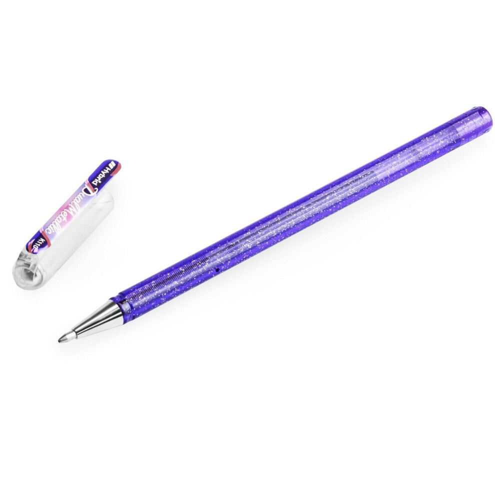 Pentel Hybrid - Dual Metallic - Liquid Gel Rollerball Pen - K110 - Light Violet/ Metallic Red and Blue - Single