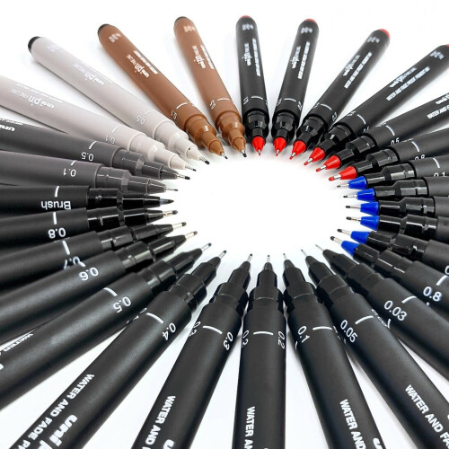 Uni-Ball Uni Pin Fineliner Drawing Pen - 0.1mm Nib - Light Grey Ink - Single 1