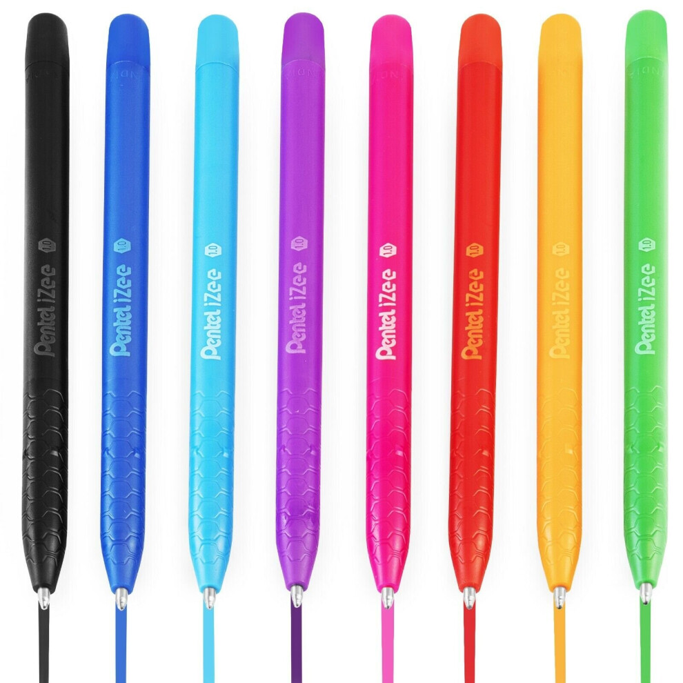 Pentel Izee Bx460 Ballpoint Pen - 1.0Mm Nib - Assorted Colours - Pack Of 8