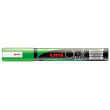 Uni-Ball PWE-5M Liquid Chalk Marker Pen - 1.8-2.5mm Bullet Tip - Fluorescent Green Ink - Single
