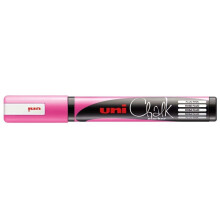 Uni-Ball PWE-5M Liquid Chalk Marker Pen - 1.8-2.5mm Bullet Tip - Fluorescent Pink Ink - Single