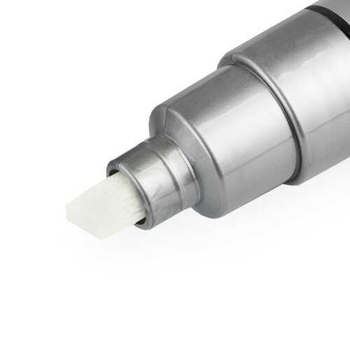 Uni-Ball Uni-Ball PWE-8K Liquid Chalk Marker Pen - 8mm Chisel Tip - Silver Ink - Single 1