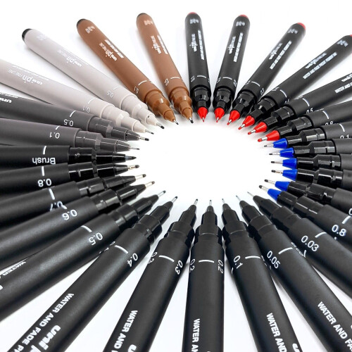 Uni-Ball Uni Pin Fineliner Drawing Pen - 0.3mm Nib - Black Ink - Single 1