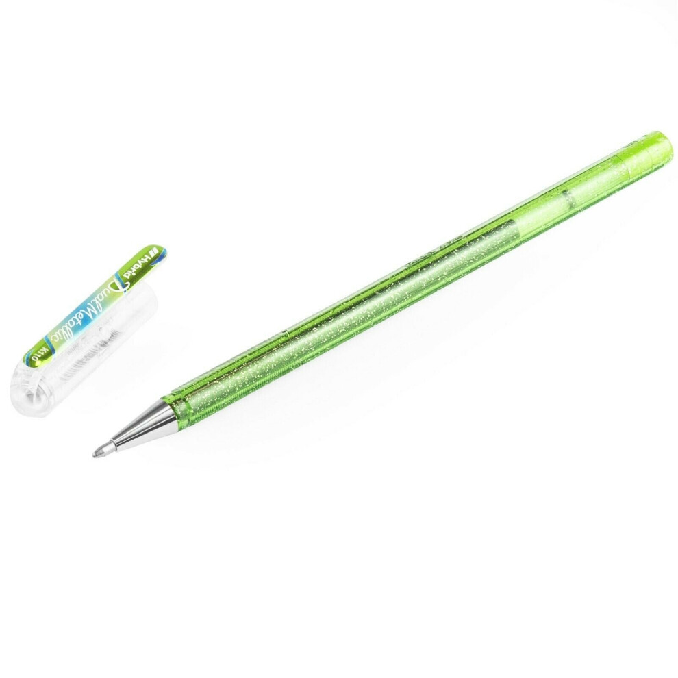 Pentel Hybrid - Dual Metallic - Liquid Gel Rollerball Pen - K110 - Light Green/ Metallic Blue and Red - Single