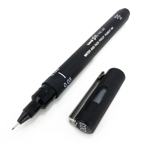 Uni-Ball Uni Pin Fineliner Drawing Pen - 0.03mm Nib - Black Ink - Single