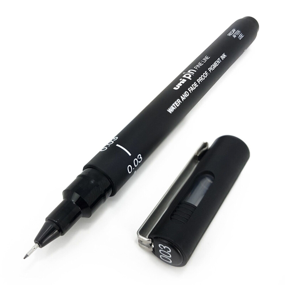 Uni Pin Fineliner Drawing Pen - 0.03mm Nib - Black Ink - Single