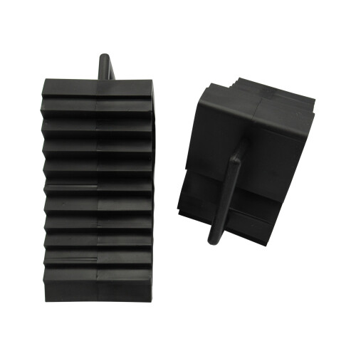 X2 Black Wheel Chocks with Handle (Tyre Caravan Truck Motorhome Car)