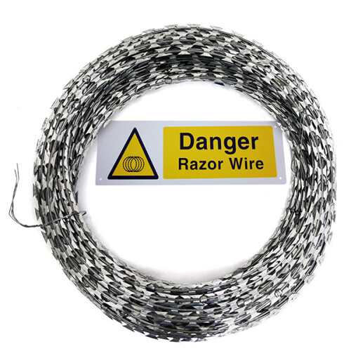 Razor Wire 65m long or 10m Coiled Concertina roll