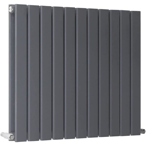 WarmeHaus (600 x 750mm Double) Warmehaus Flat Panel Horizontal Vertical Radiator with Angled Valves 2