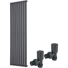(1800 x 546mm Single) Warmehaus Flat Panel Horizontal Vertical Radiator with Angled Valves