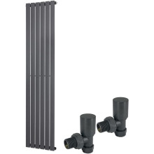 (1800 x 410mm Single) Warmehaus Flat Panel Horizontal Vertical Radiator with Angled Valves