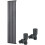 WarmeHaus (1800 x 410mm Single) Warmehaus Flat Panel Horizontal Vertical Radiator with Angled Valves 1