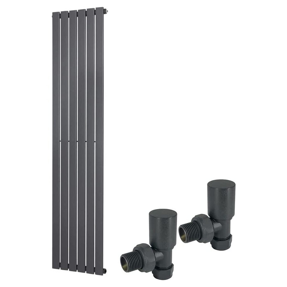 (1800 x 410mm Single) Warmehaus Flat Panel Horizontal Vertical Radiator with Angled Valves