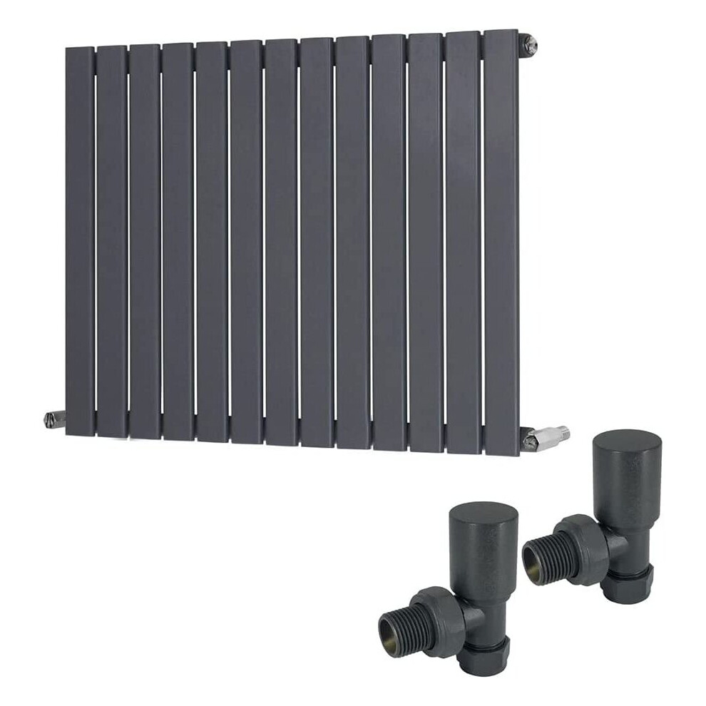 (600 x 886mm Single) Warmehaus Flat Panel Horizontal Vertical Radiator with Angled Valves