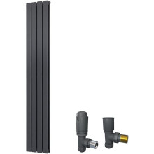 (1800 x 274mm Double) Warmehaus Flat Panel Horizontal Vertical Radiator with Angled Valves