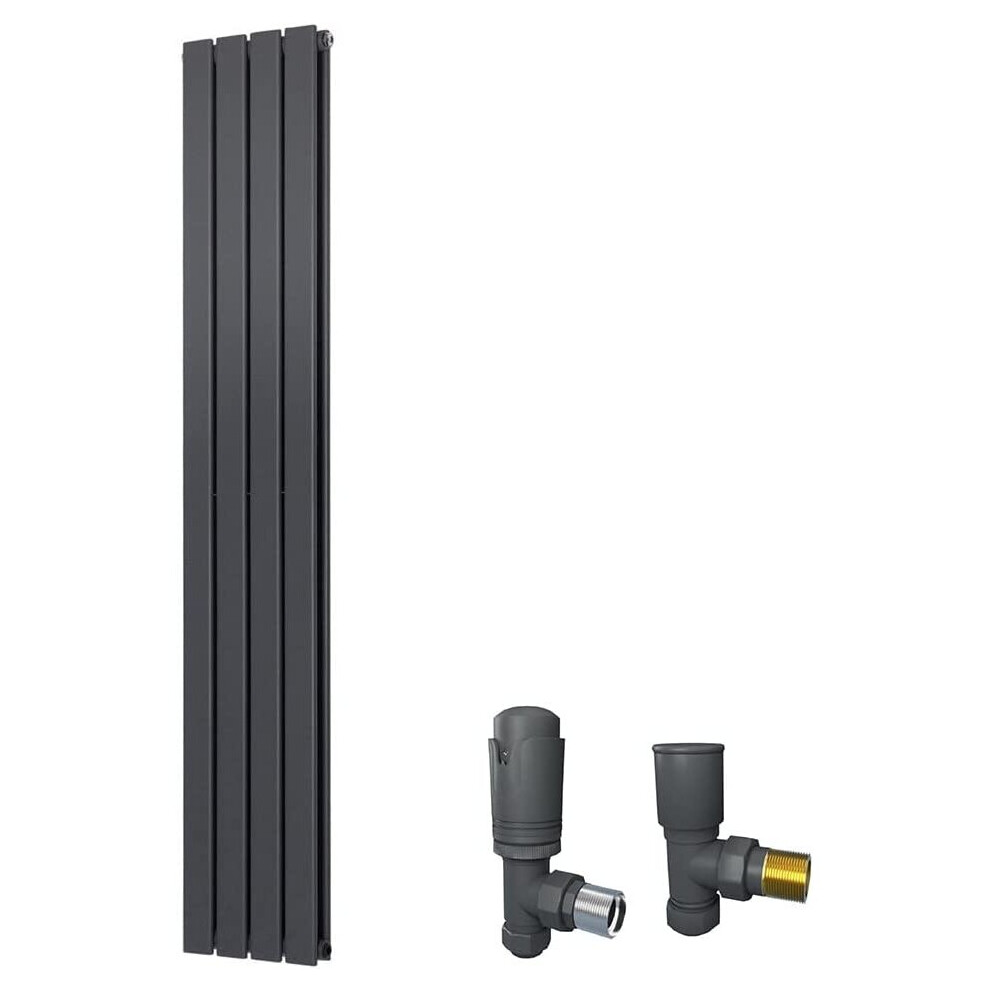 Warmehaus (1800 X 274Mm Double) Flat Panel Horizontal Vertical Radiator With Angled Valves