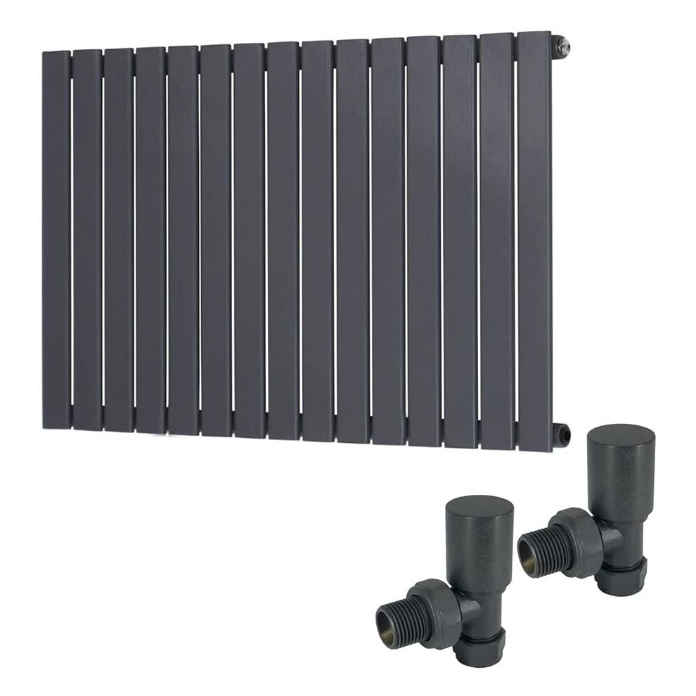 Warmehaus (600 X 1022Mm Single) Flat Panel Horizontal Vertical Radiator With Angled Valves
