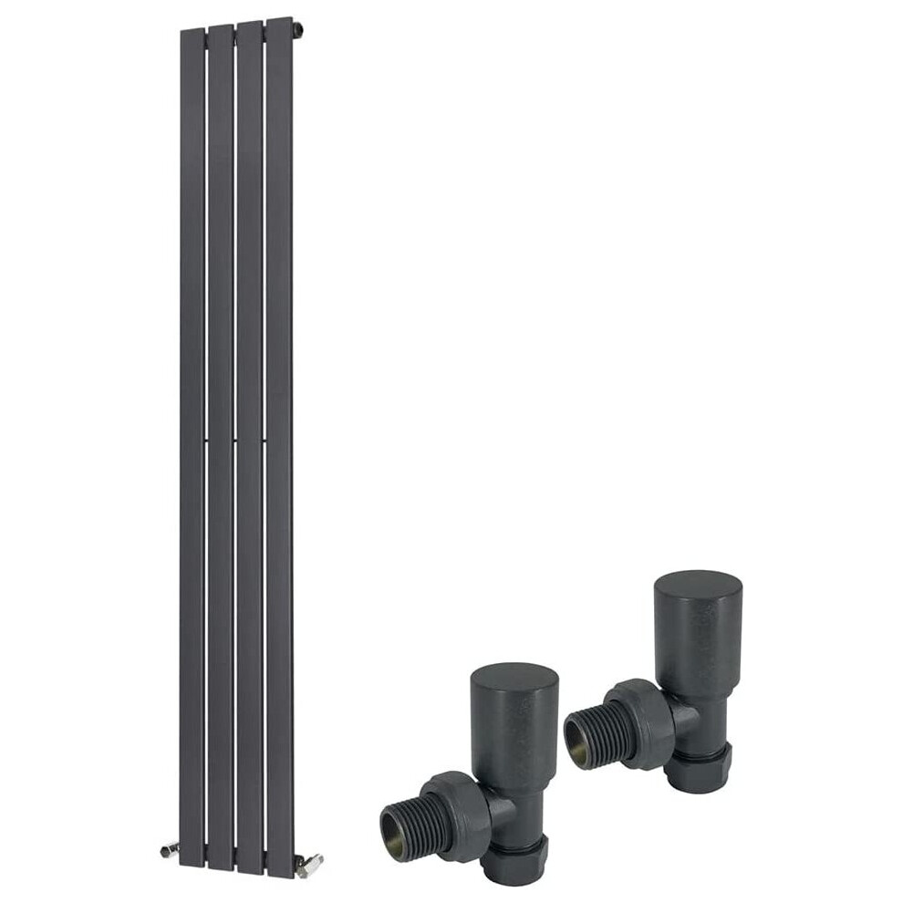 (1600 x 274mm Single) Warmehaus Flat Panel Horizontal Vertical Radiator with Angled Valves