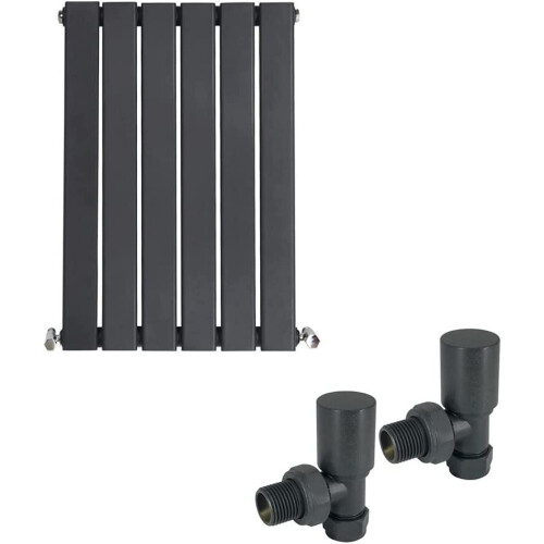 WarmeHaus (600 x 410mm Single) Warmehaus Flat Panel Horizontal Vertical Radiator with Angled Valves