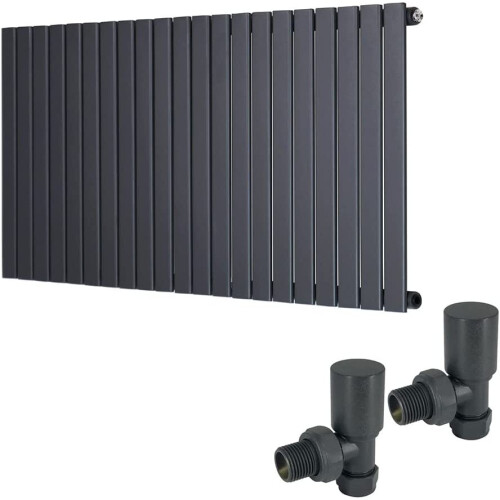 WarmeHaus (600 x 1430mm Single) Warmehaus Flat Panel Horizontal Vertical Radiator with Angled Valves