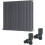 WarmeHaus (600 x 750mm Double) Warmehaus Flat Panel Horizontal Vertical Radiator with Angled Valves 1