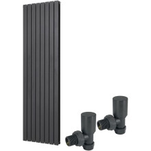 (1800 x 546mm Double) Warmehaus Flat Panel Horizontal Vertical Radiator with Angled Valves
