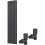 WarmeHaus (1600 x 410mm Double) Warmehaus Flat Panel Horizontal Vertical Radiator with Angled Valves 1