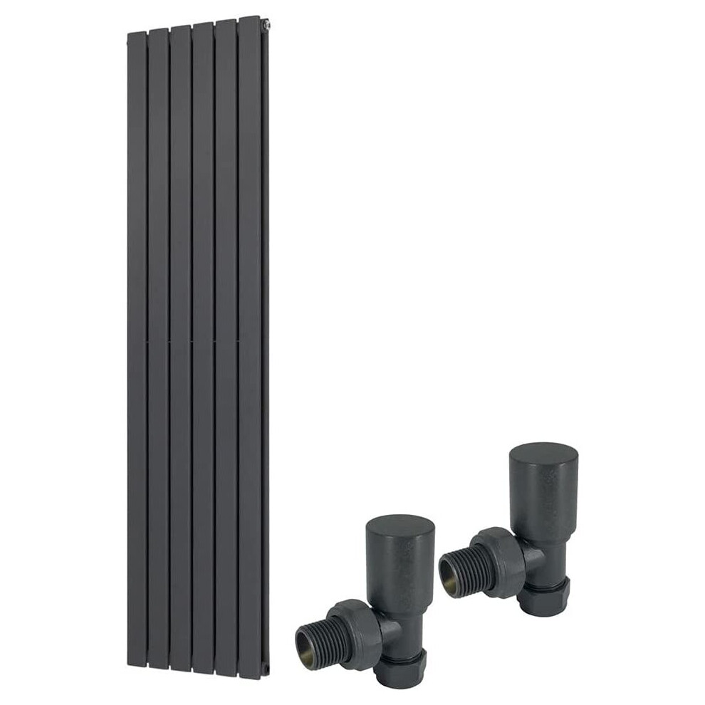 (1600 x 410mm Double) Warmehaus Flat Panel Horizontal Vertical Radiator with Angled Valves