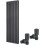 WarmeHaus (1600 x 546mm Double) Warmehaus Flat Panel Horizontal Vertical Radiator with Angled Valves 1