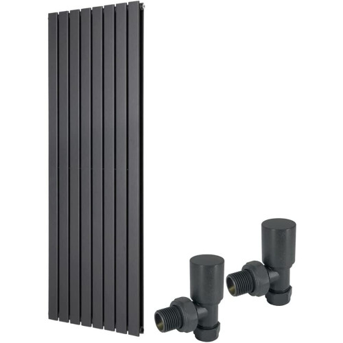 WarmeHaus (1600 x 546mm Double) Warmehaus Flat Panel Horizontal Vertical Radiator with Angled Valves