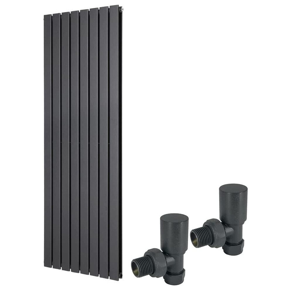 (1600 x 546mm Double) Warmehaus Flat Panel Horizontal Vertical Radiator with Angled Valves